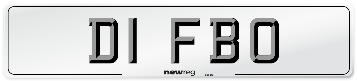 D1 FBO Number Plate from New Reg